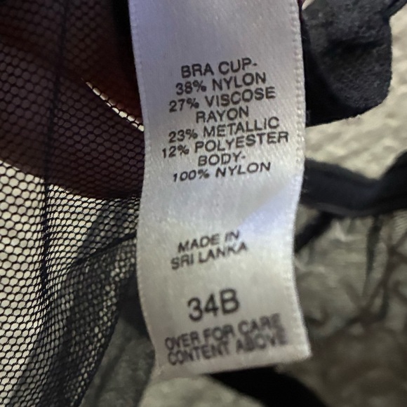 Victoria's Secret Black and White Lace Chemise Nightgown 34B - Picture 11 of 14